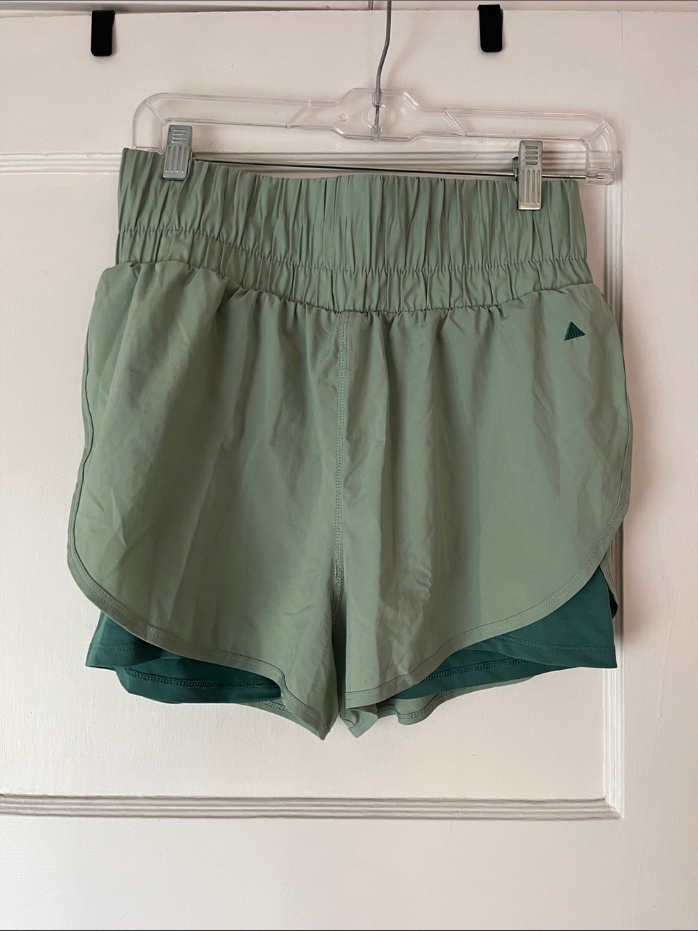 VITALITY Light Green Women's Two-in-One Athletic Shorts
